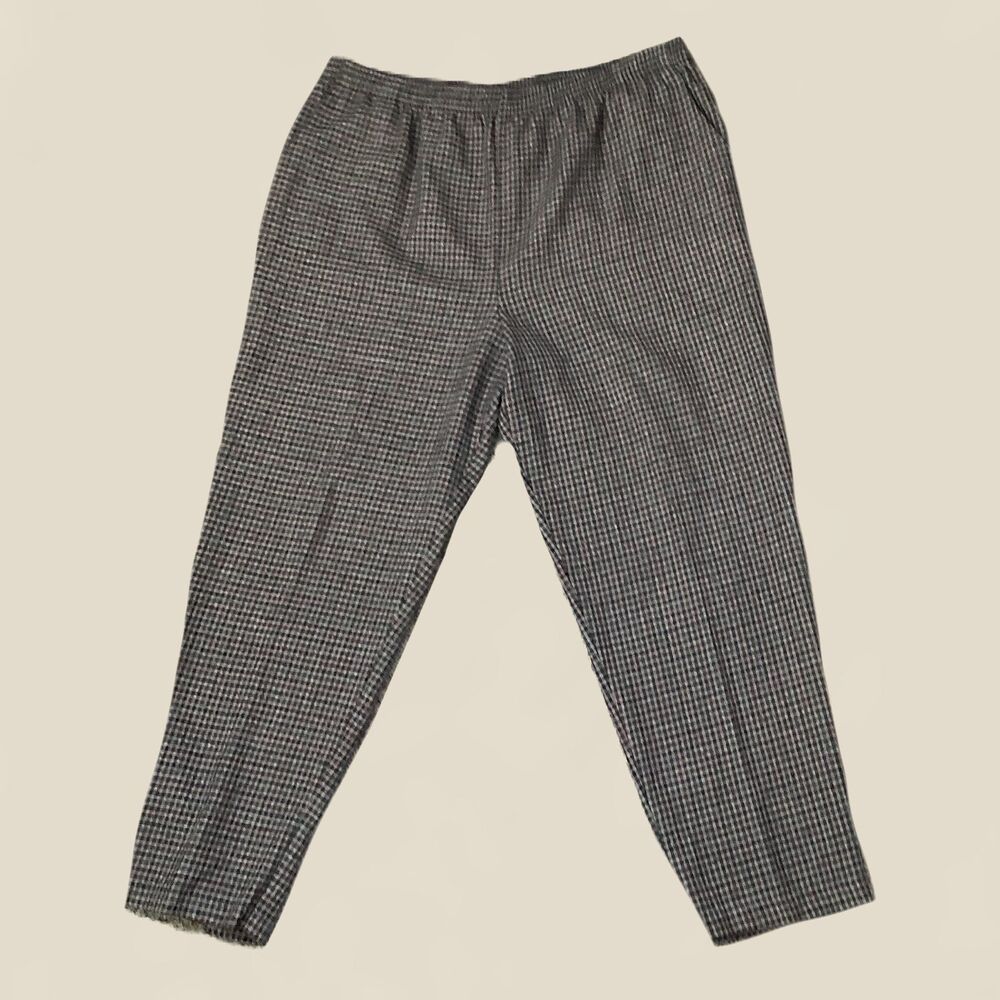 Vintage Plaid Old Money Preppy Dark Academia Academic Straight Leg‎ Pants 22W